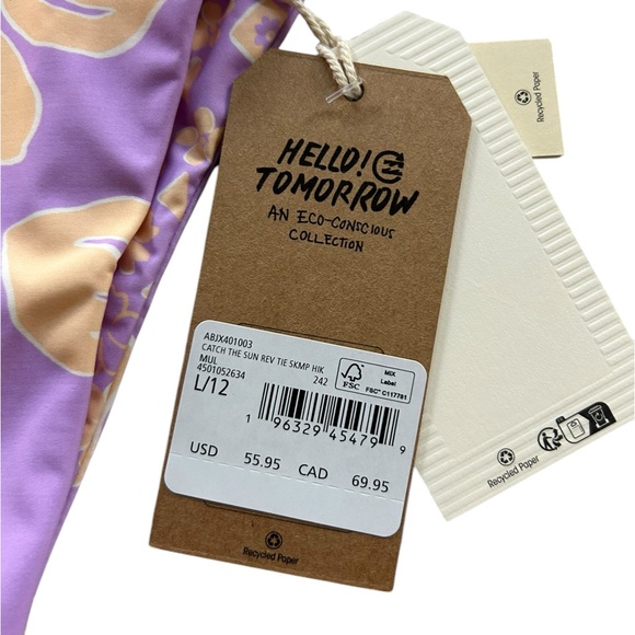 NEW BILLABONG catch the sun rev tie skmp hik bikini in multi - Picture 6 of 14